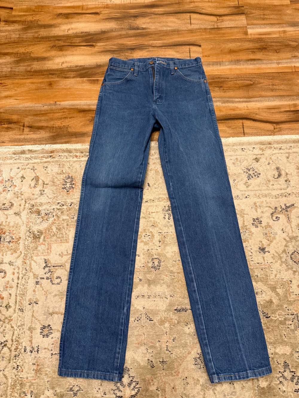 Wrangler Men's Straight Jeans in Dark Blue Denim
